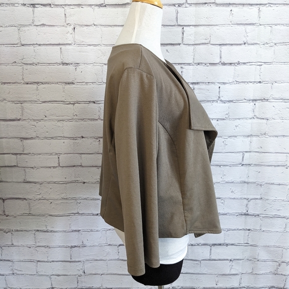 ADDITION ELLE Bollaro Shrug Cropped Draped Collar Open Jacket Cardigan - Picture 4 of 14